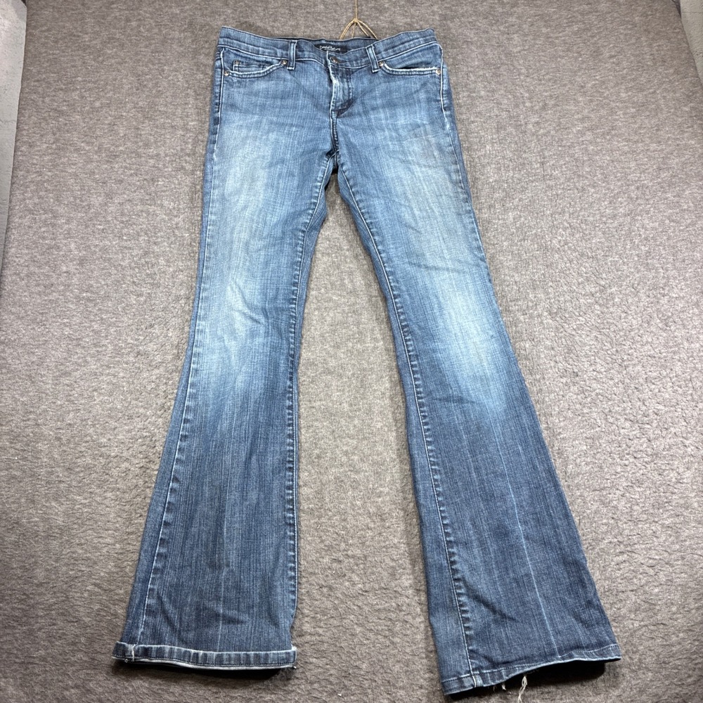 David Kahn Flare Jeans Women 29x32 Blue Vintage Made in USA Distressed